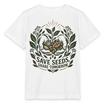 Samen speichern Teilen Sie morgen - Stanley/Stella Kinder T-Shirt MINI CREATOR  - Weiß - Vorne - Maike (125cm)