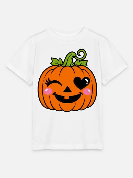 Kürbis Herzauge Lachend - Stanley/Stella Kinder T-Shirt MINI CREATOR - Weiß