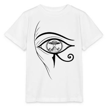 Auge des Horus, UFO - Stanley/Stella Kinder T-Shirt MINI CREATOR  - Weiß - Vorne - Maike (125cm)