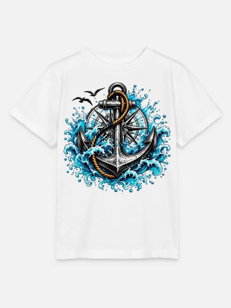 Gezeitenanker mit tosenden Wellen - Stanley/Stella Kinder T-Shirt MINI CREATOR - Weiß