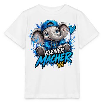 Kleiner Macher Elefant - Stanley/Stella Kinder T-Shirt MINI CREATOR  - Weiß - Vorne - Maike (125cm)