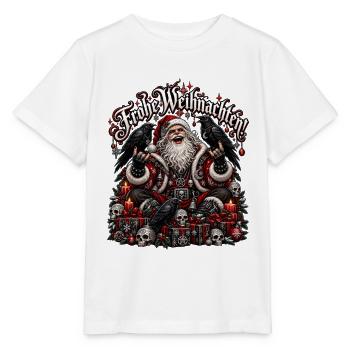 Heavy Metal Santa Totenschädeln - Stanley/Stella Kinder T-Shirt MINI CREATOR  - Weiß - Vorne - Maike (125cm)