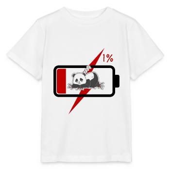 Panda Nickerchen unter Red Bolt - Stanley/Stella Kinder T-Shirt MINI CREATOR  - Weiß - Vorne - Maike (125cm)
