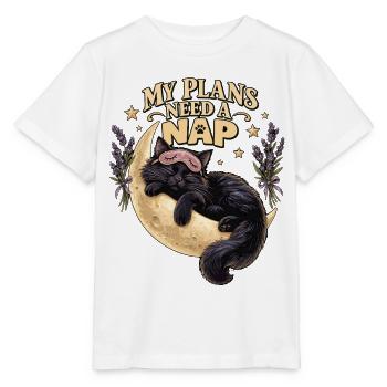 My Plans Need A Nap – Katzen Schlafspruch - Stanley/Stella Kinder T-Shirt MINI CREATOR  - Weiß - Vorne - Maike (125cm)