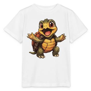 Fröhliche Schildkröte mit offenen Armen - Stanley/Stella Kinder T-Shirt MINI CREATOR  - Weiß - Vorne - Maike (125cm)