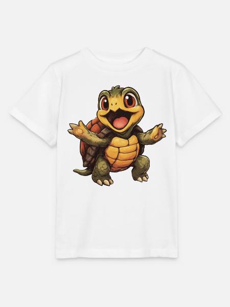 Fröhliche Schildkröte mit offenen Armen - Stanley/Stella Kinder T-Shirt MINI CREATOR - Weiß