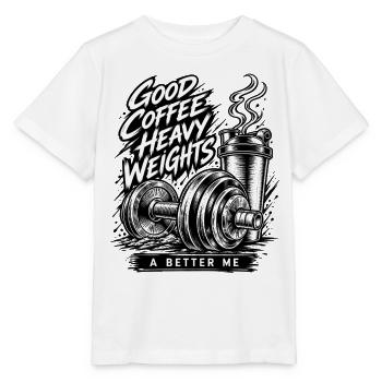 Kaffeeschwergewichte - Stanley/Stella Kinder T-Shirt MINI CREATOR  - Weiß - Vorne - Maike (125cm)