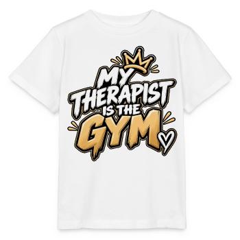 Zitat zur Fitnessstudiotherapie - Stanley/Stella Kinder T-Shirt MINI CREATOR  - Weiß - Vorne - Maike (125cm)