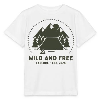 Wilde Freiheit Camping-Logo - Stanley/Stella Kinder T-Shirt MINI CREATOR  - Weiß - Vorne - Maike (125cm)