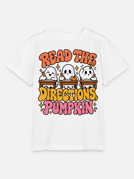 Read the Directions Pumpkin Cartoon - Stanley/Stella Kinder T-Shirt MINI CREATOR - Weiß