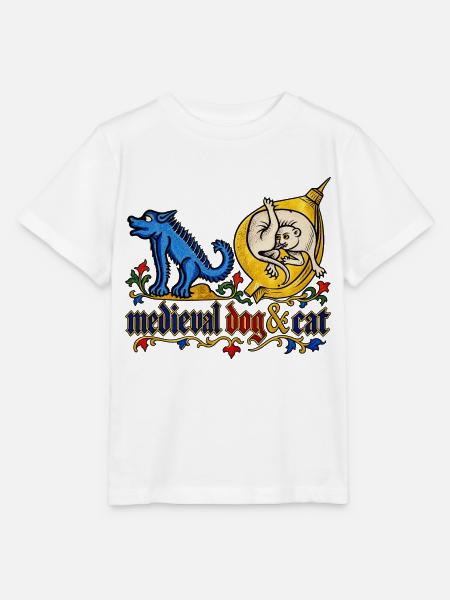 Mittelalterliche Hunde und Katzen - Stanley/Stella Kinder T-Shirt MINI CREATOR - Weiß
