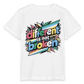 Anders ist nicht kaputt | Zitat von Disability Pride - Stanley/Stella Kinder T-Shirt MINI CREATOR  - Weiß - Vorne - Maike (125cm)