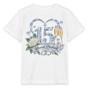 15.Hochzeitstag , 15 Jahre Gläserne Hochzeit - Stanley/Stella Kinder T-Shirt MINI CREATOR  - Weiß - Vorne - Maike (125cm)