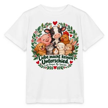 Liebe macht keinen Unterschied – Tierliebe & Tiers - Stanley/Stella Kinder T-Shirt MINI CREATOR  - Weiß - Vorne - Maike (125cm)