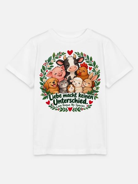 Liebe macht keinen Unterschied – Tierliebe & Tiers - Stanley/Stella Kinder T-Shirt MINI CREATOR - Weiß