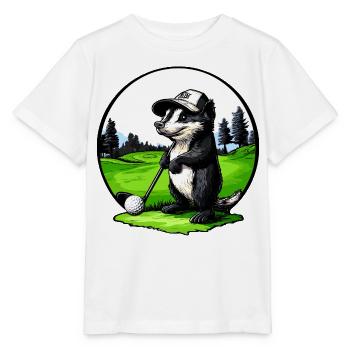 Stinktier Golfspieler - Stanley/Stella Kinder T-Shirt MINI CREATOR  - Weiß - Vorne - Maike (125cm)