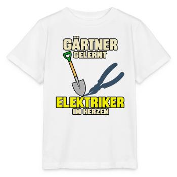 Gärtner gelernt – Elektriker im Herzen - Stanley/Stella Kinder T-Shirt MINI CREATOR  - Weiß - Vorne - Maike (125cm)