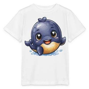 Kuschelbaby Wal im Wasserspiel - Stanley/Stella Kinder T-Shirt MINI CREATOR  - Weiß - Vorne - Maike (125cm)