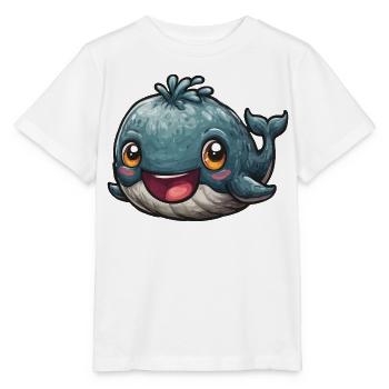 Kuschelige Blauwal-Illustration - Stanley/Stella Kinder T-Shirt MINI CREATOR  - Weiß - Vorne - Maike (125cm)
