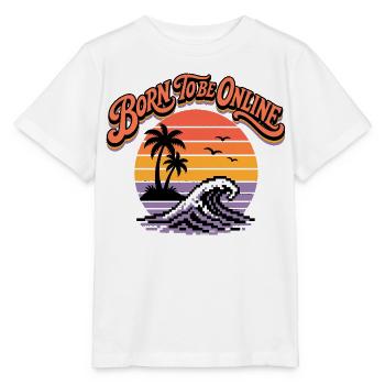 Born to Be Online Retro Sunset Surf - Stanley/Stella Kinder T-Shirt MINI CREATOR  - Weiß - Vorne - Maike (125cm)