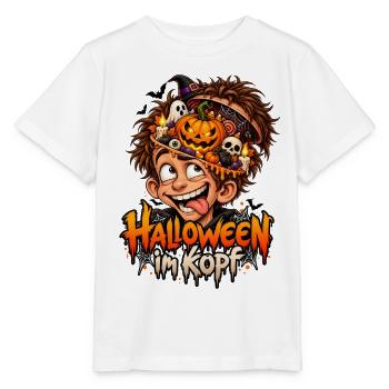 Lustiges Halloween-Motiv Halloween im Kopf - Stanley/Stella Kinder T-Shirt MINI CREATOR  - Weiß - Vorne - Maike (125cm)