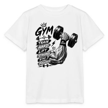 Train Hard Fitness Motivation - Stanley/Stella Kinder T-Shirt MINI CREATOR  - Weiß - Vorne - Maike (125cm)