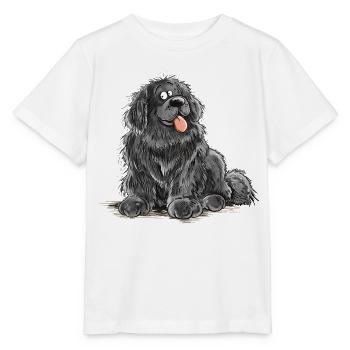 Neufundländer Hund Schwarz Newfie Hunderasse - Stanley/Stella Kinder T-Shirt MINI CREATOR  - Weiß - Vorne - Maike (125cm)