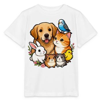 Bunte Tierfreunde 🐶🐱🐰🐹🐥🦜 - Stanley/Stella Kinder T-Shirt MINI CREATOR  - Weiß - Vorne - Maike (125cm)
