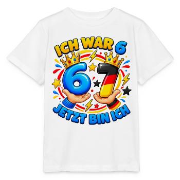 Ich War 6 Jetzt Bin Ich 7 – Six Seven 7 Geburtstag - Stanley/Stella Kinder T-Shirt MINI CREATOR  - Weiß - Vorne - Maike (125cm)