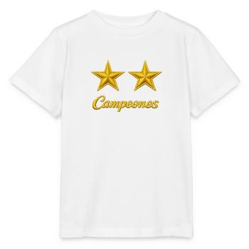 Spanien zwei goldene Sterne - Stanley/Stella Kinder T-Shirt MINI CREATOR  - Weiß - Vorne - Maike (125cm)