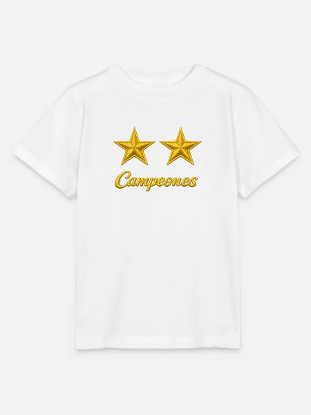 Spanien zwei goldene Sterne - Stanley/Stella Kinder T-Shirt MINI CREATOR - Weiß