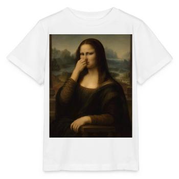 Die Mona Lisa bedeckt ihre Nase - Stanley/Stella Kinder T-Shirt MINI CREATOR  - Weiß - Vorne - Maike (125cm)