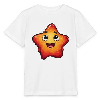 Lächelnder Stern mit Gradient - Stanley/Stella Kinder T-Shirt MINI CREATOR  - Weiß - Vorne - Maike (125cm)