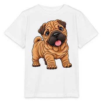 Shar Pei Kawaii Style – Süßer Faltenhund - Stanley/Stella Kinder T-Shirt MINI CREATOR  - Weiß - Vorne - Maike (125cm)