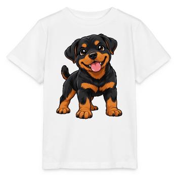 Rottweiler Kawaii Style – Süßer Hund - Stanley/Stella Kinder T-Shirt MINI CREATOR  - Weiß - Vorne - Maike (125cm)