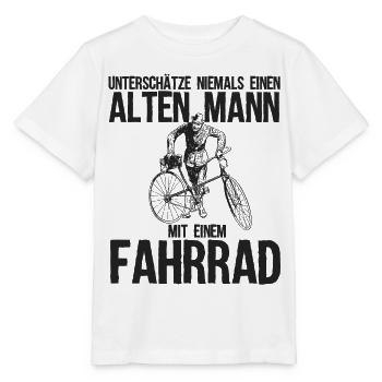 Unterschätze Alten Mann Mit Einem Fahrrad - Stanley/Stella Kinder T-Shirt MINI CREATOR  - Weiß - Vorne - Maike (125cm)