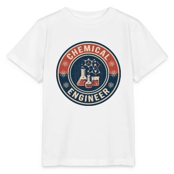 Vintage Chemical Engineer Flask Molecules Abzeichen - Stanley/Stella Kinder T-Shirt MINI CREATOR  - Weiß - Vorne - Maike (125cm)