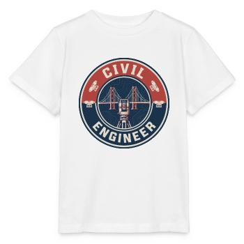 Vintage Civil Engineer Hängebrücken-Transit - Stanley/Stella Kinder T-Shirt MINI CREATOR  - Weiß - Vorne - Maike (125cm)