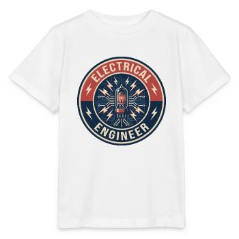 Vintage Electrical Engineer Vakuumröhrenabzeichen oben - Stanley/Stella Kinder T-Shirt MINI CREATOR  - Weiß - Vorne - Maike (125cm)