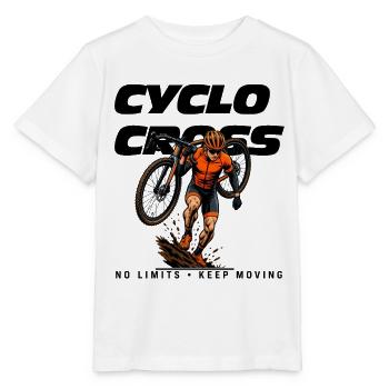 Cyclocross No Limits - Keep Moving Fahrrad T-Shirt - Stanley/Stella Kinder T-Shirt MINI CREATOR  - Weiß - Vorne - Maike (125cm)
