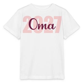 Baby verkünden, Oma 2027 - Stanley/Stella Kinder T-Shirt MINI CREATOR  - Weiß - Vorne - Maike (125cm)