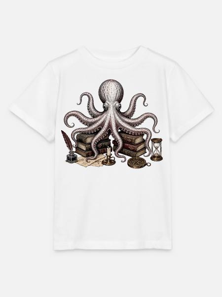 Dark Academia Octopus - Stanley/Stella Kinder T-Shirt MINI CREATOR - Weiß