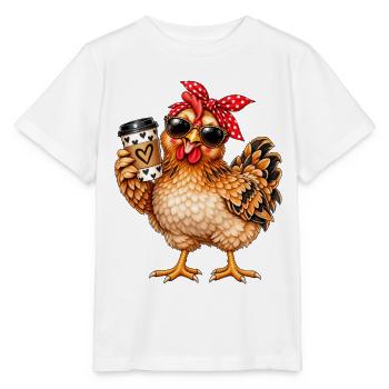 Coffee Chick mit Bandana und Sonnenbrillen - Stanley/Stella Kinder T-Shirt MINI CREATOR  - Weiß - Vorne - Maike (125cm)