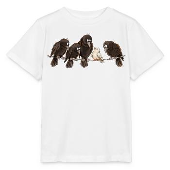 Krähen Raben Taube Statement Anderssein Vogel - Stanley/Stella Kinder T-Shirt MINI CREATOR  - Weiß - Vorne - Maike (125cm)