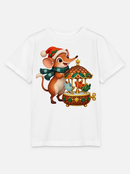 Rüsselspringer mit Eichelkarussell-Spieluhr - Stanley/Stella Kinder T-Shirt MINI CREATOR - Weiß