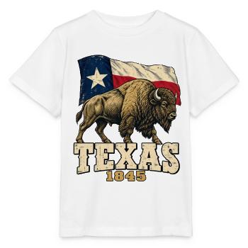 Texas Bison 1845 Flag Vintage - Stanley/Stella Kinder T-Shirt MINI CREATOR  - Weiß - Vorne - Maike (125cm)