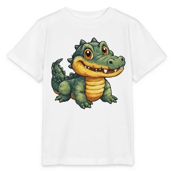 Fröhlicher Krokodil Alligator - Stanley/Stella Kinder T-Shirt MINI CREATOR  - Weiß - Vorne - Maike (125cm)
