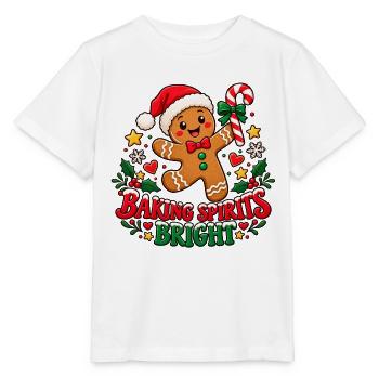 Baking Spirits Bright – Lustiger Lebkuchenmann - Stanley/Stella Kinder T-Shirt MINI CREATOR  - Weiß - Vorne - Maike (125cm)