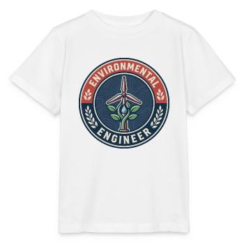 Vintage Environmental Engineer Windturbinenabzeichen - Stanley/Stella Kinder T-Shirt MINI CREATOR  - Weiß - Vorne - Maike (125cm)