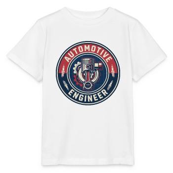 Kolbenabzeichen des Vintage Automotive Engineer-Motors - Stanley/Stella Kinder T-Shirt MINI CREATOR  - Weiß - Vorne - Maike (125cm)